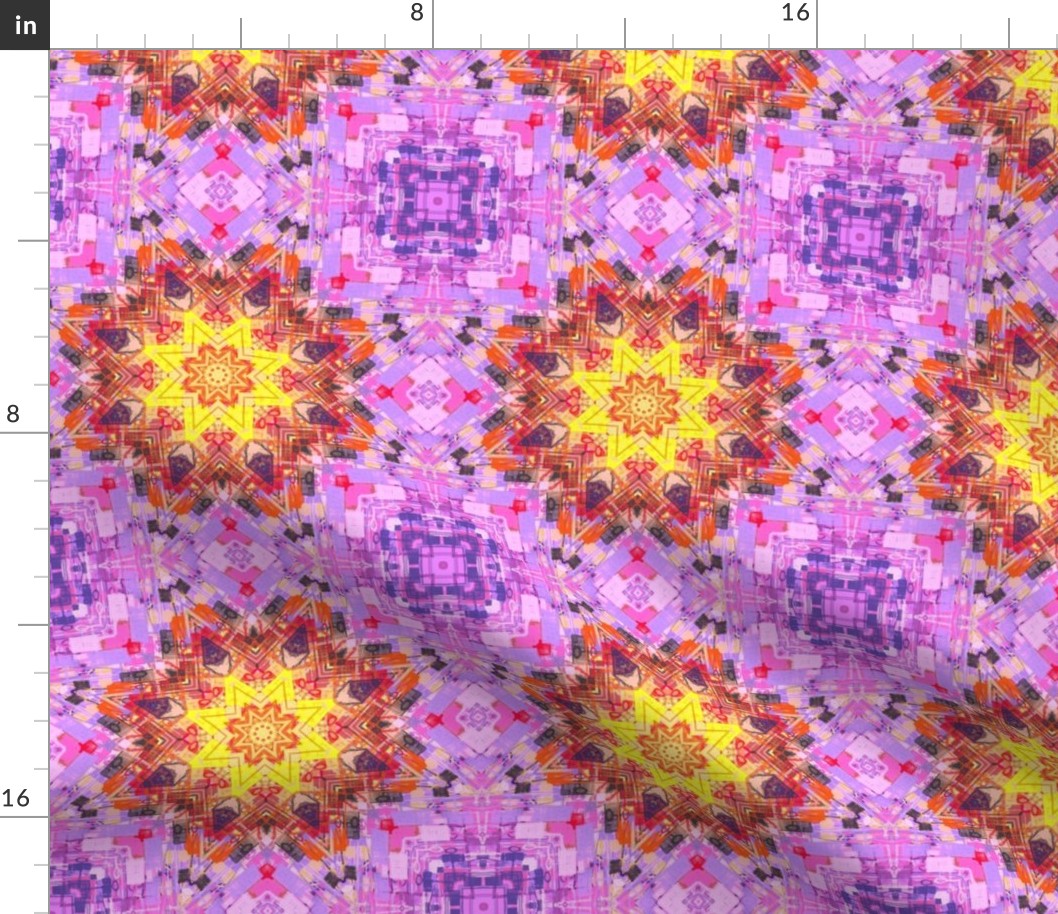 Kaleidoscope in lavenders and yellow