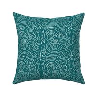 Abstract White Wavy Lines on Green - small