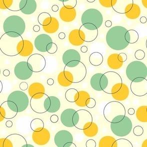 Dots and Circles Orange on Yellow