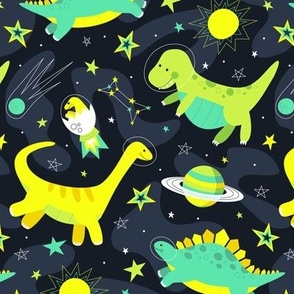 Space Dinosaurs (Lime, Yellow, Teal)