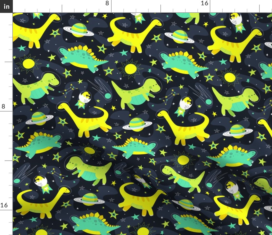 Space Dinosaurs (Lime, Yellow, Teal)