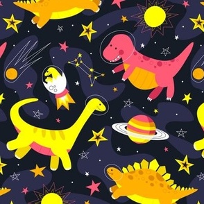 Space Dinosaurs (Orange, Pink, Yellow)