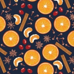Small Christmas Mulled Wine Spices with Midnight Blue Background