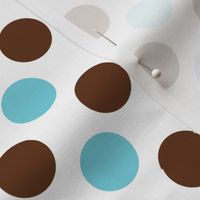 Brown and Blue Large Dots