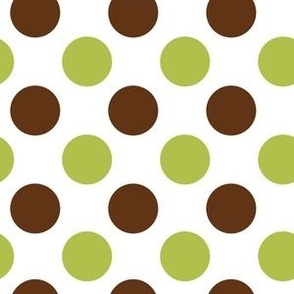 Brown and Green Large Dots