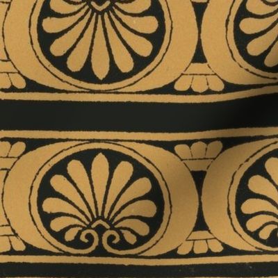 Art-Deco black and brown (Ochre) circle flowers