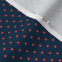 July 4th Polka Dots — Scarlet and Navy