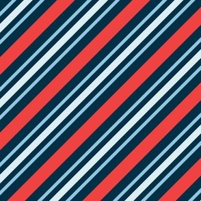 Patriotic Diagonal Stripes — Red, White, and Blue