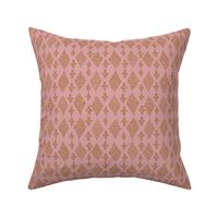 Penelope Cross dusty mauve pink and rust brown