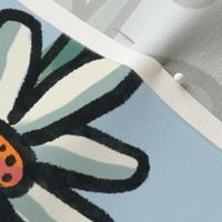 flower bee tea towel