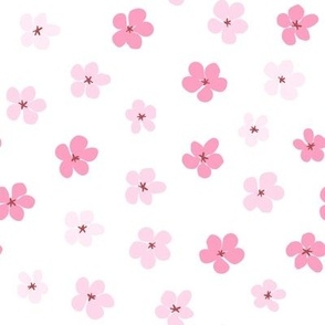 My Summer Pink - tossed florals white