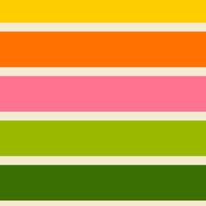 Happy-Retro-Stripes---UNEVEN---XL---GREEN-yellow-orange-pink-beige-white---JUMBO