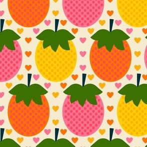 Retro-Strawberry-Love---S---GREEN--pink-yellow-orange---SMALL