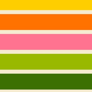 Happy-Retro-Stripes---UNEVEN---L---GREEN-yellow-orange-pink-beige-white---LARGE