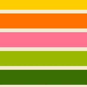 Happy-Retro-Stripes---UNEVEN---M---GREEN-yellow-orange-pink-beige-white---MEDIUM