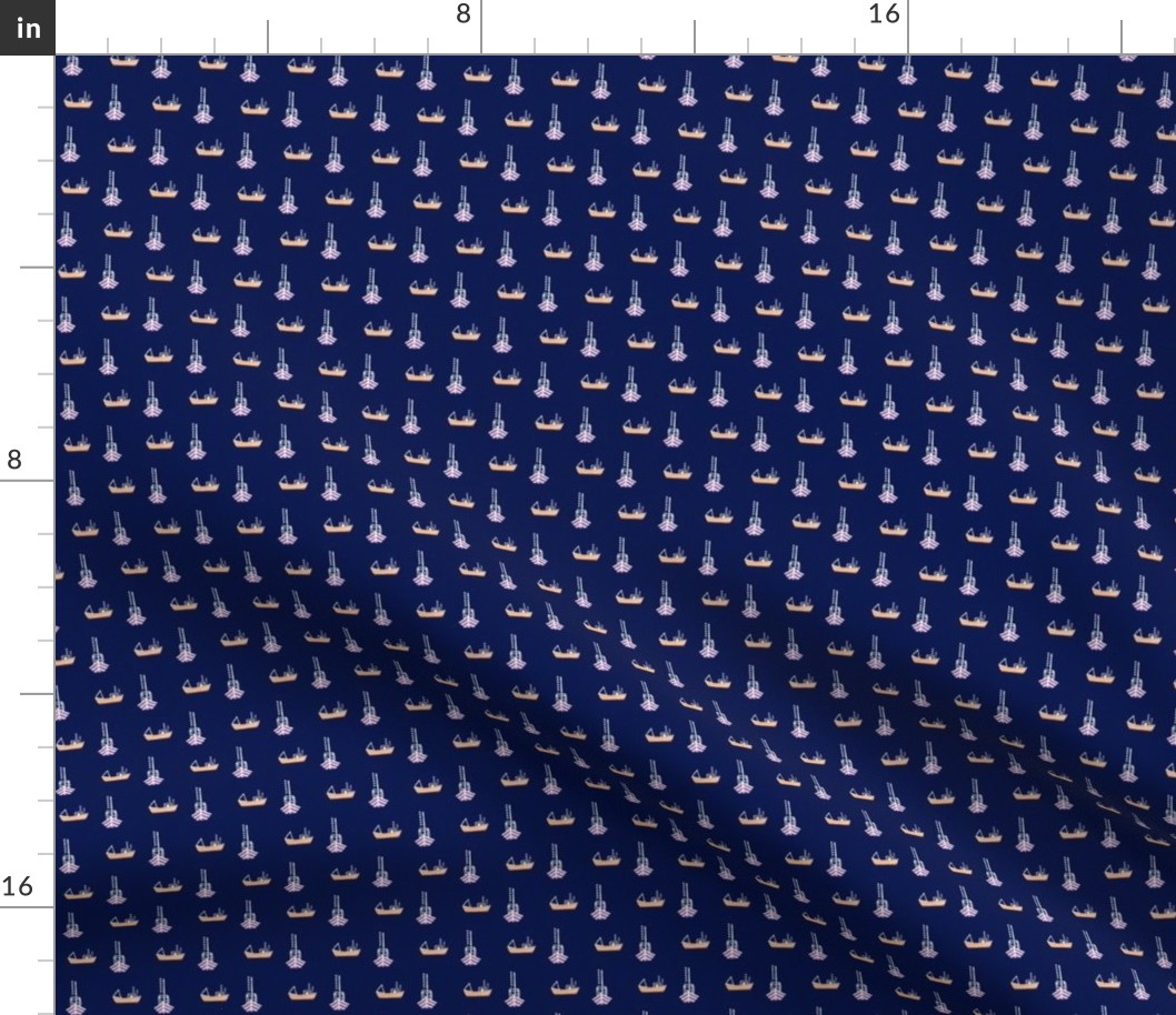Navy blue nautical boat fabric or Purple and yellow boats 