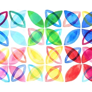 Washed Rainbow Watercolor Shapes