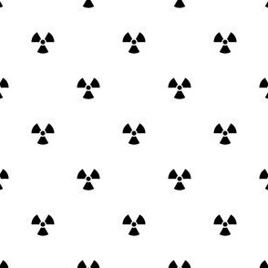 Black Radiation Symbols on a White Unprinted Background - Black and White