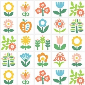 Vintage Floral Tiles - XS