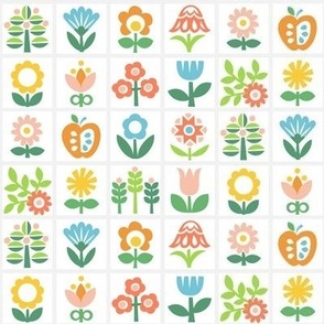 Vintage Floral Tiles - XXS