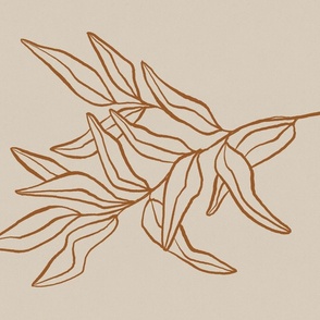 005 Botanical Eucalyptus Branch Line art drawing I Copper