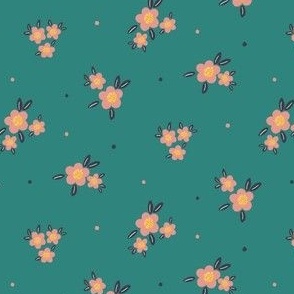 Small Floral Green Emerald Background