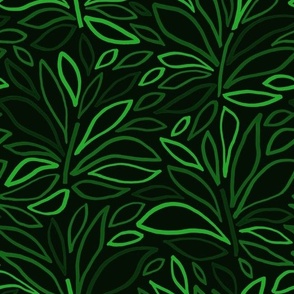 Bold abstract tropical leaves_green_s