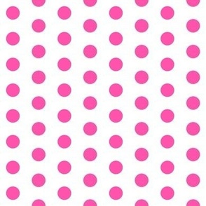 White-Bright Bubblegum Pink Dots
