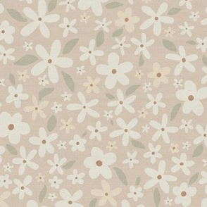 Ditsy Floral // Muted Dusty Pink // Linen Look // 