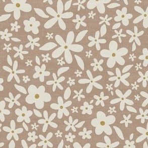 Ditsy Floral // Muted Rose Beige // Linen Look // 