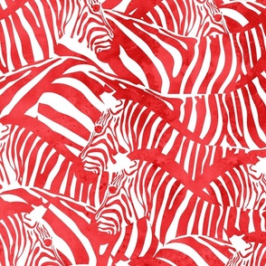 Large jumbo scale // Exotic zebra stripes // watercolour red animal print