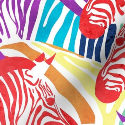 Large jumbo scale // Exotic and colourful zebra stripes // watercolour orange animal print