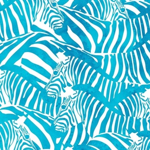 Large jumbo scale // Exotic and colourful zebra stripes // watercolour iris blue animal print
