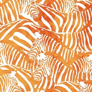 Large jumbo scale // Exotic zebra stripes // watercolour orange animal print