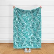 Large jumbo scale // Exotic and colourful zebra stripes // watercolour teal animal print