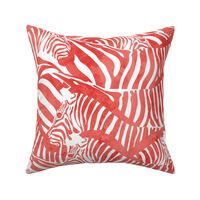 Large jumbo scale // Exotic and colourful zebra stripes // watercolour coral animal print