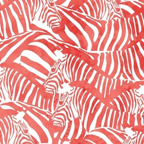 Large jumbo scale // Exotic and colourful zebra stripes // watercolour coral animal print