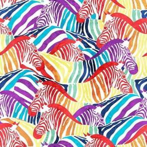 Normal scale // Exotic and colourful zebra stripes // watercolour orange animal print