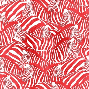 Normal scale // Exotic zebra stripes // watercolour red animal print