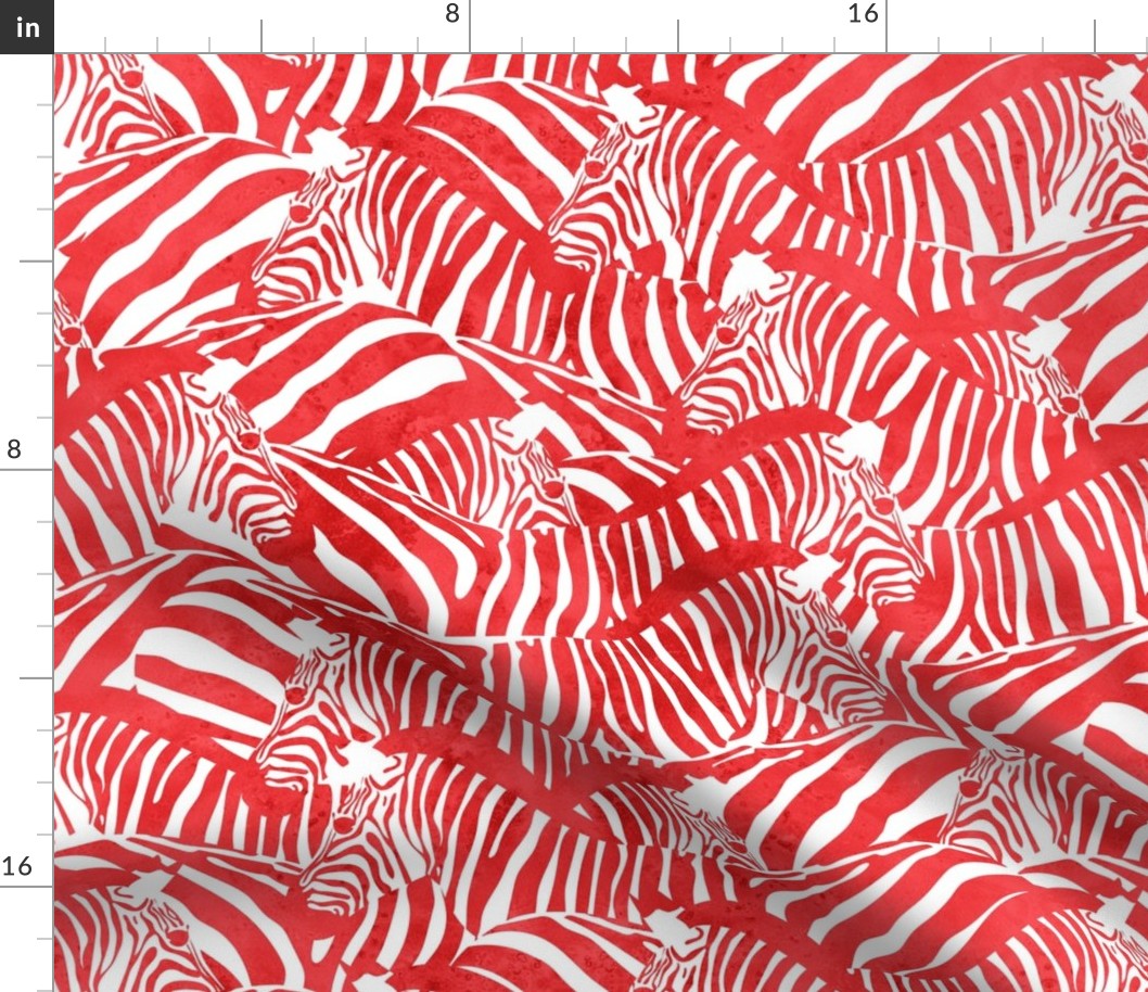Normal scale // Exotic zebra stripes // watercolour red animal print
