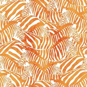 Normal scale // Exotic zebra stripes // watercolour orange animal print
