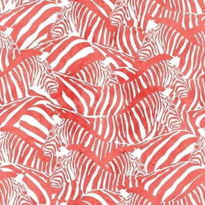 Normal scale // Exotic and colourful zebra stripes // watercolour coral animal print