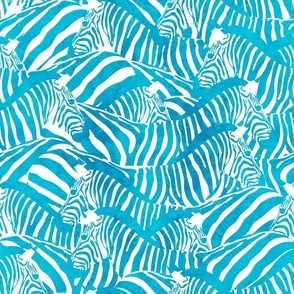 Normal scale // Exotic and colourful zebra stripes // watercolour iris blue animal print