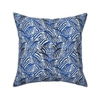 Small scale // Exotic zebra stripes // watercolour classic blue animal print