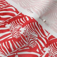 Small scale // Exotic zebra stripes // watercolour red animal print