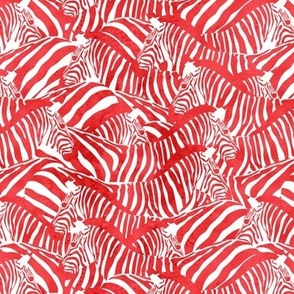 Small scale // Exotic zebra stripes // watercolour red animal print
