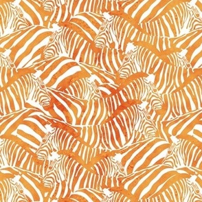 Small scale // Exotic zebra stripes // watercolour orange animal print