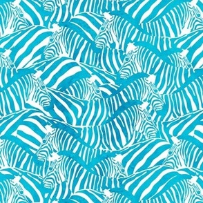 Small scale // Exotic and colourful zebra stripes // watercolour iris blue animal print