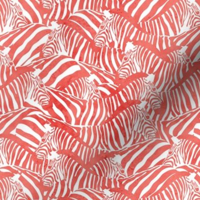 Small scale // Exotic and colourful zebra stripes // watercolour coral animal print