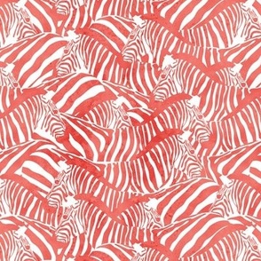 Small scale // Exotic and colourful zebra stripes // watercolour coral animal print